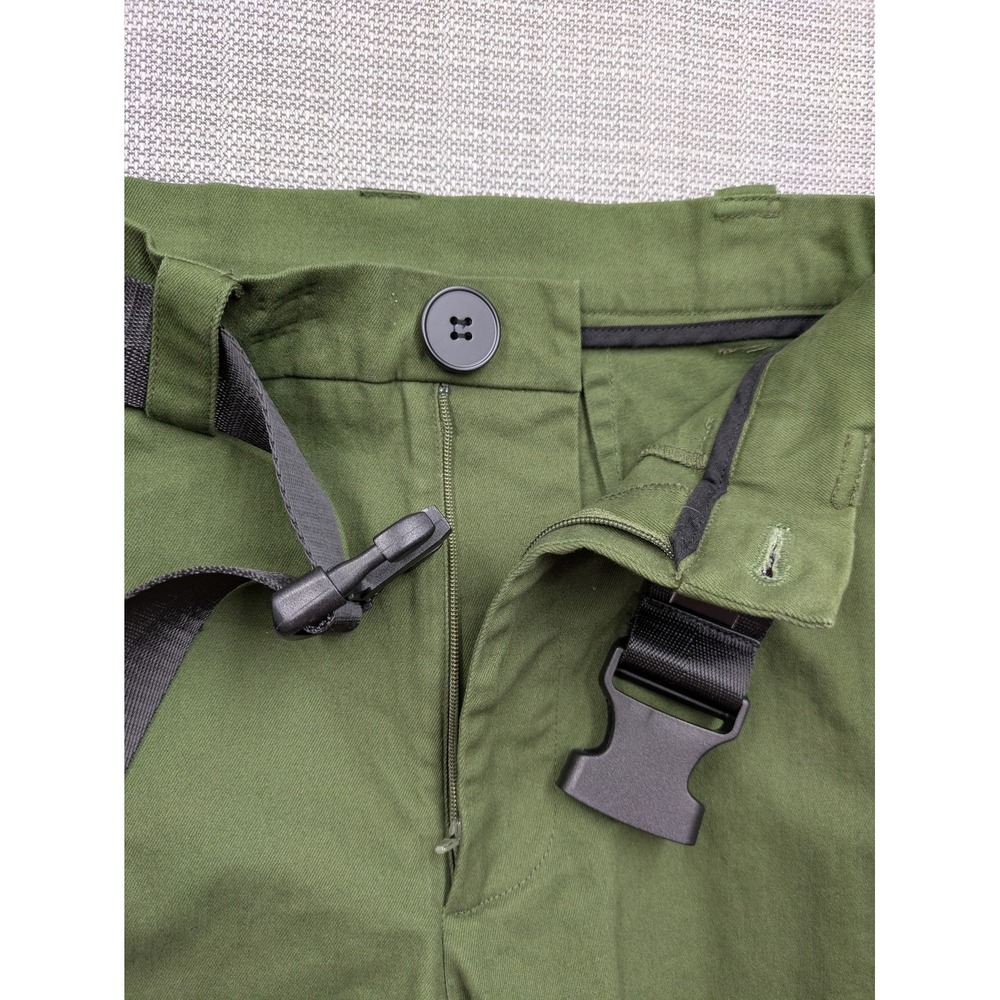 Black Milk Pants Womens 8 Green Jogger Belted Adjustable Hem Strap Utility - Picture 4 of 6
